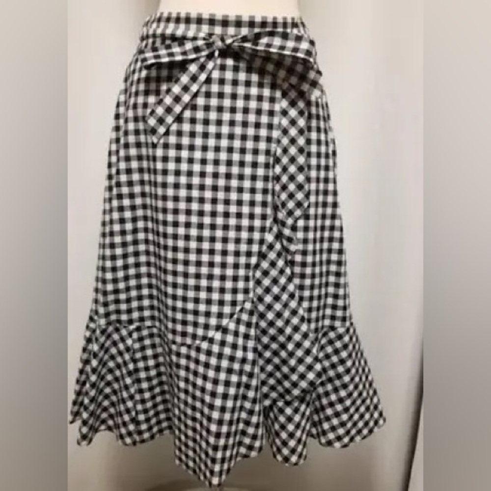 Talbots petit gingham skirt
